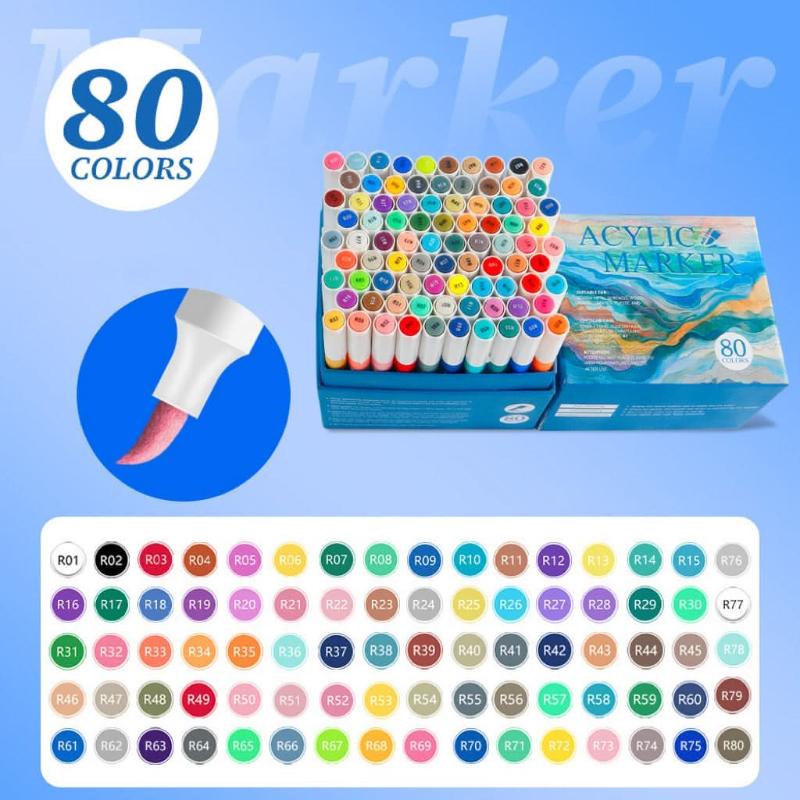 Acrylic Markers| Soft Tip| 12/24/48/60/80 Colors - FunAcrylic