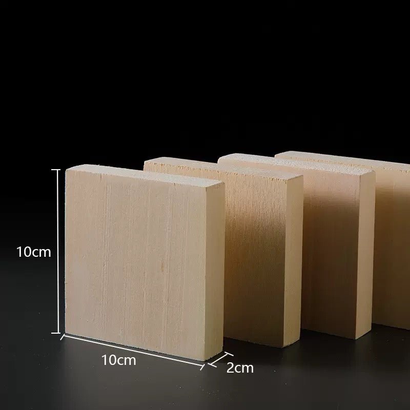 4 wooden boards with a length of 10cm, width of 2cm, and height of 10cm