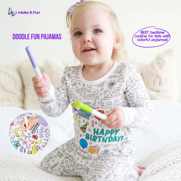 Color-In Short-Sleeve Pajamas for Kids