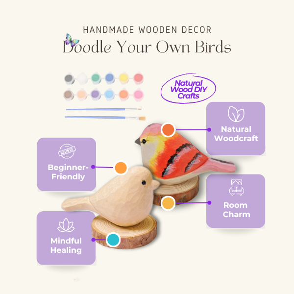 🦜Fun Wooden Bird & Acrylic Paint DIY Kit