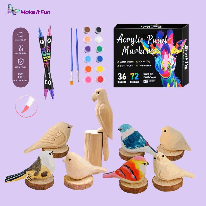 Fun Wooden Bird & Marker DIY Kit 🦜