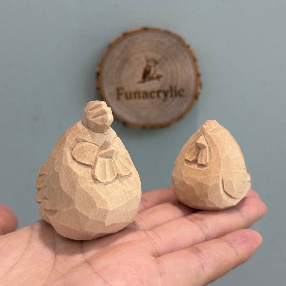 Hand-Carved Rooster & Hen Craft Set - FunAcrylic