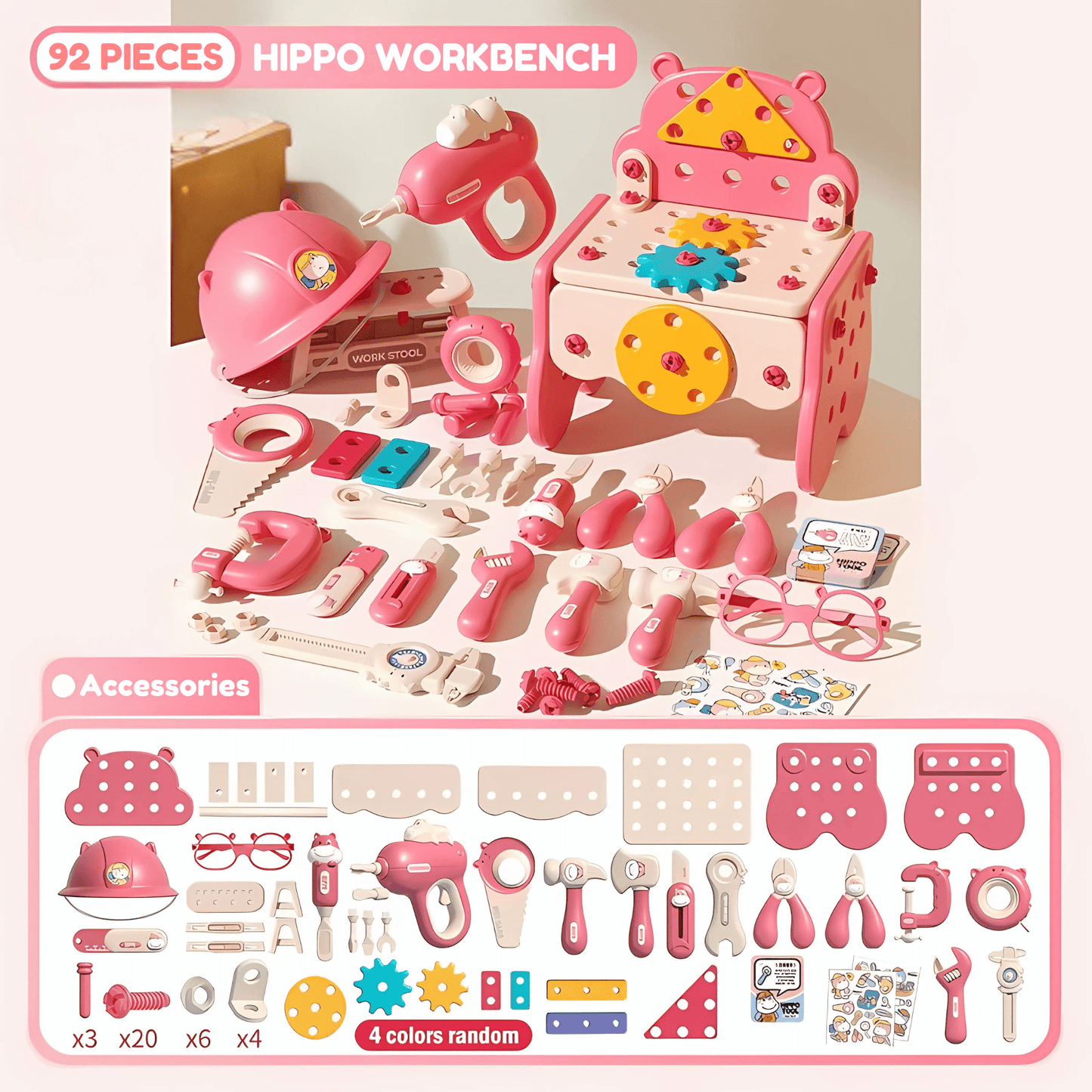 🦛Hippo All-in-one Tool Hub DIY Montessori Tool Box Set