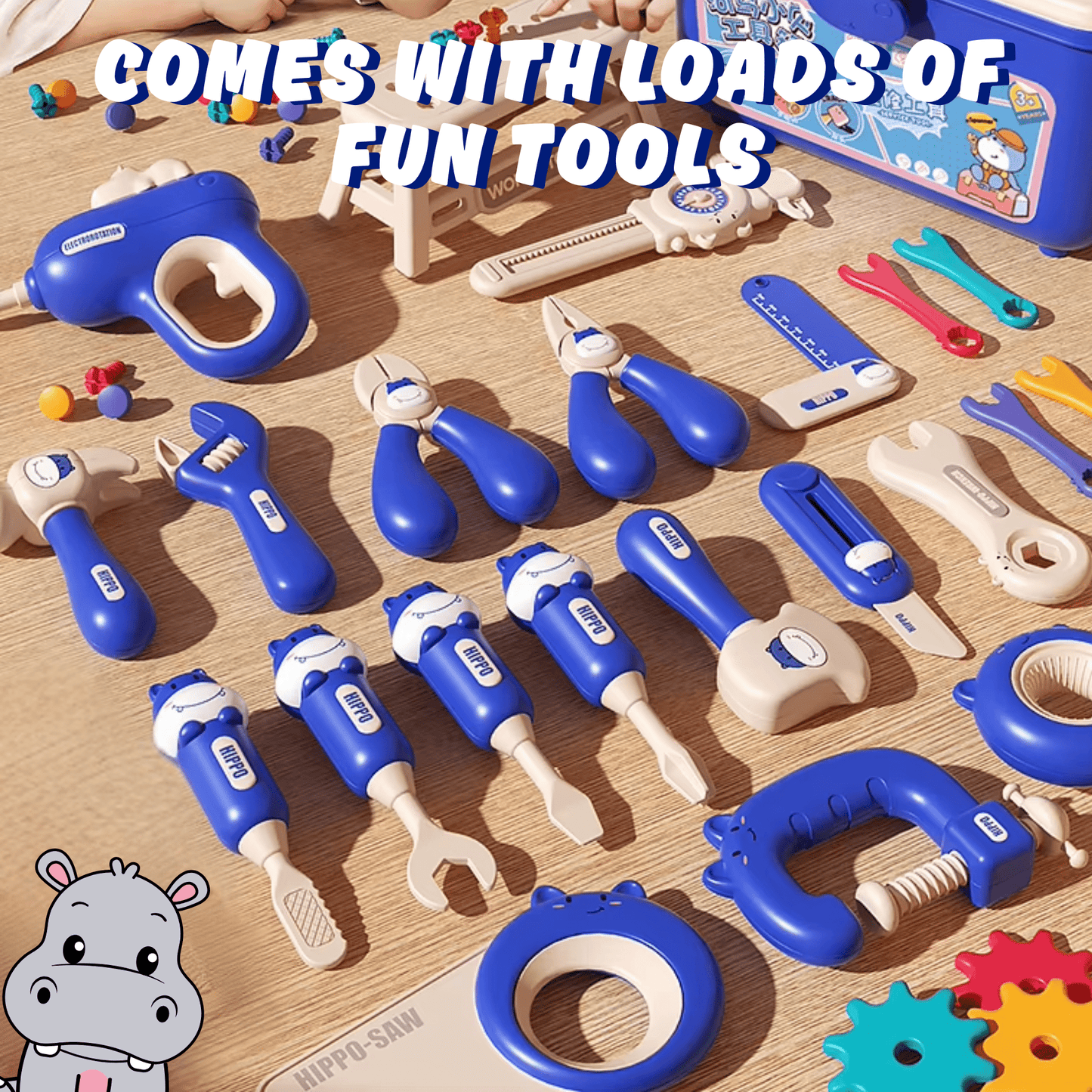 🦛Hippo All-in-one Tool Hub DIY Montessori Tool Box Set