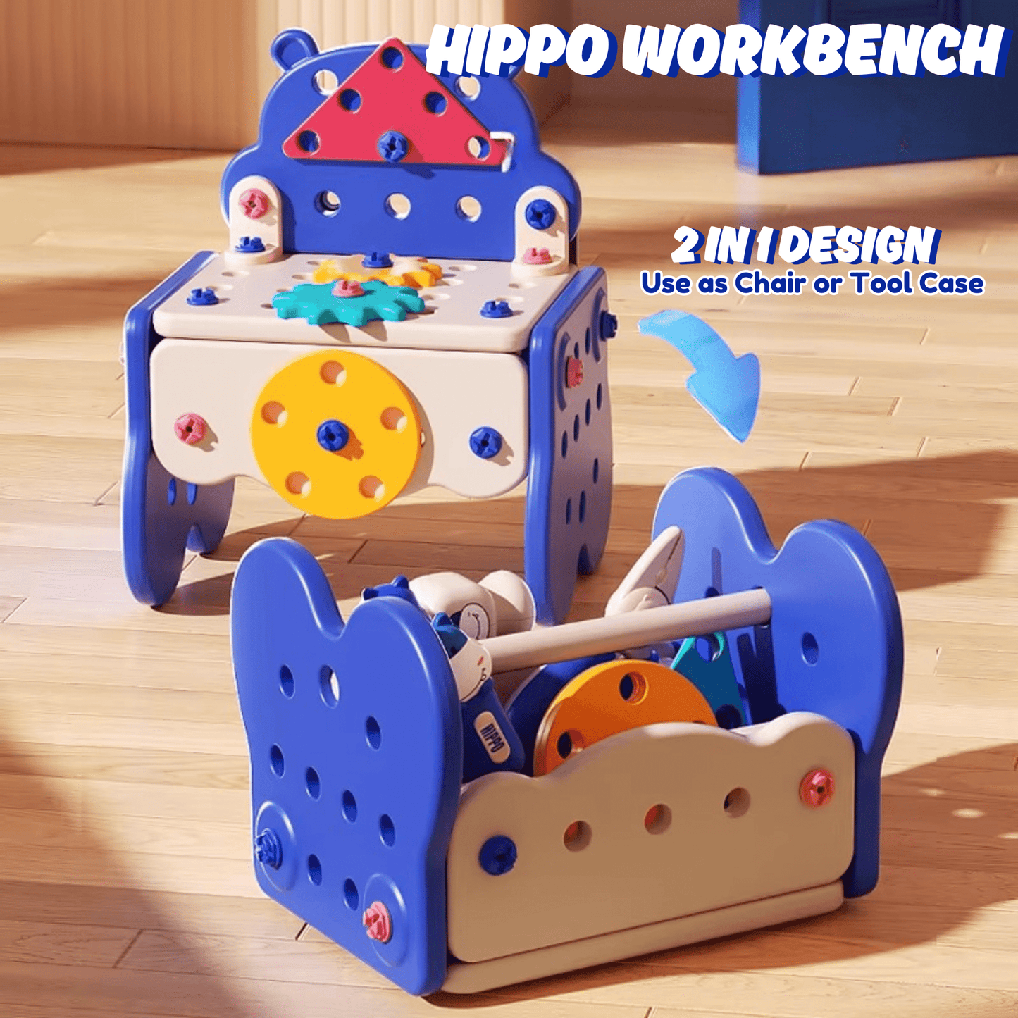 🦛Hippo All-in-one Tool Hub DIY Montessori Tool Box Set