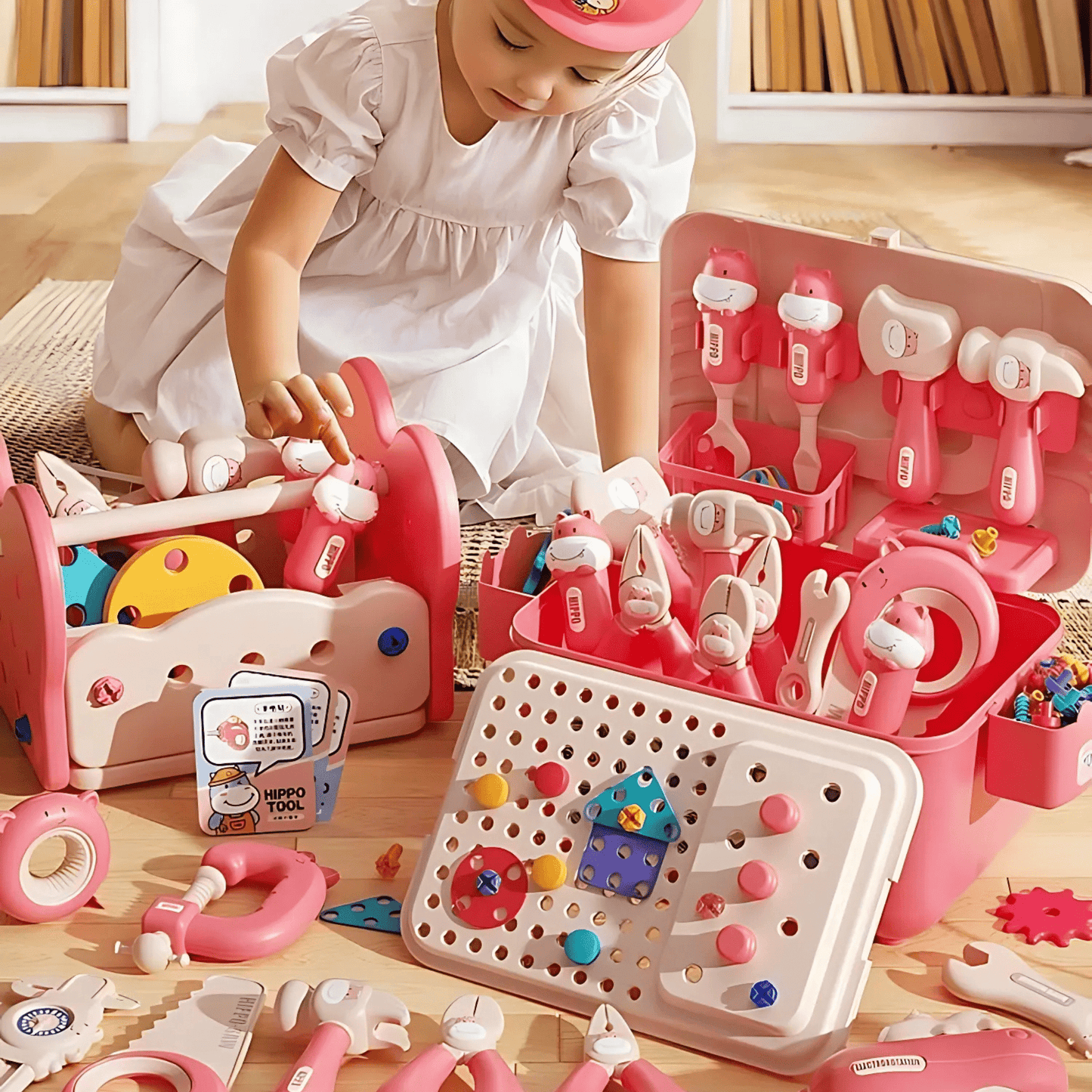 🦛Hippo All-in-one Tool Hub DIY Montessori Tool Box Set