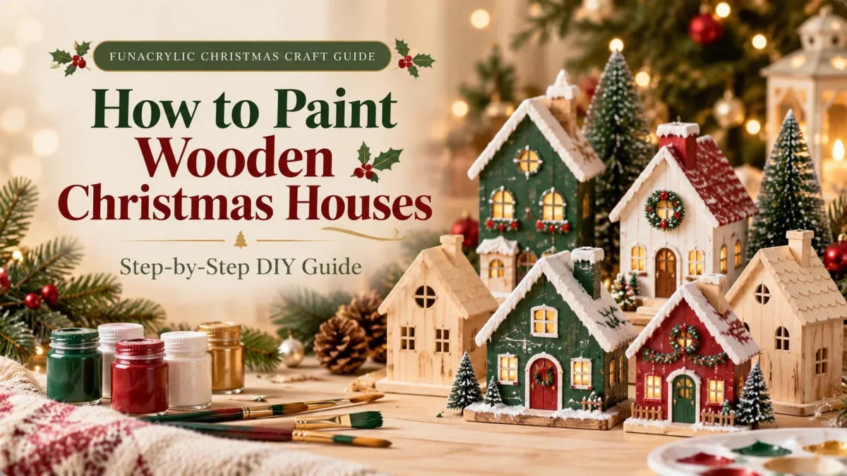 How to Paint Wooden Christmas Houses: Step-by-Step DIY Guide - FunAcrylic