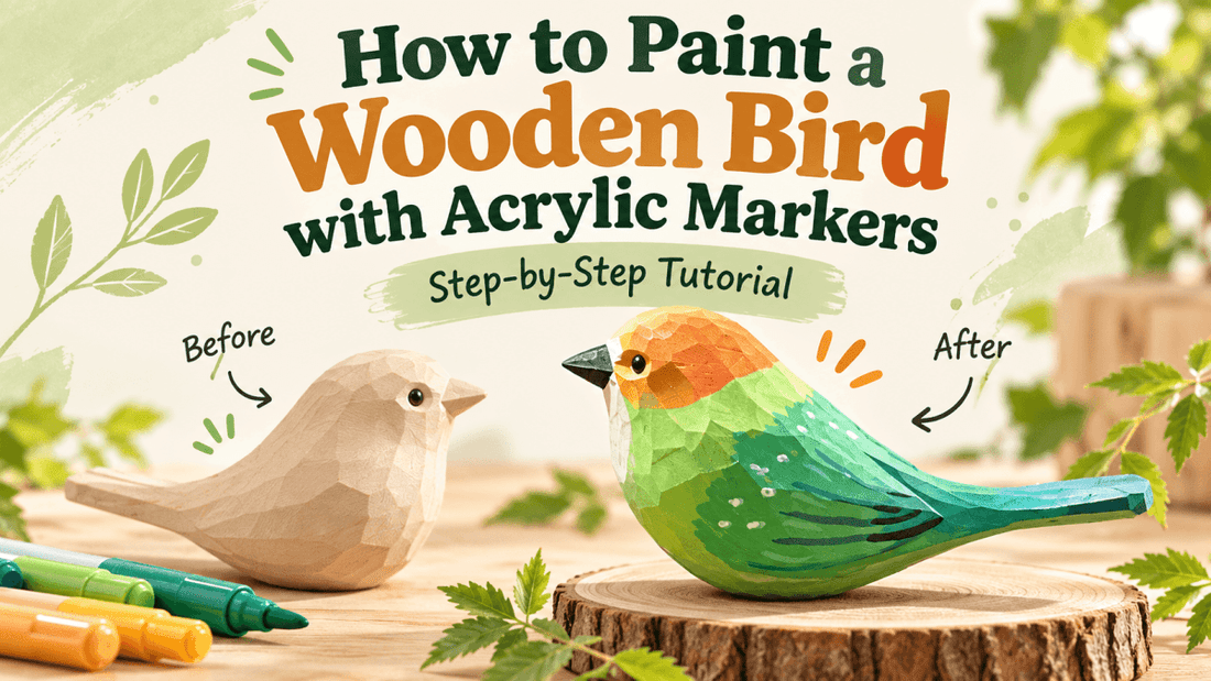 How to Paint a Wooden Bird with Acrylic Markers | Step-by-Step Tutorial - FunAcrylic