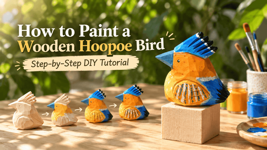 How to Paint a Wooden Hoopoe Bird: Step-by-Step DIY Tutorial - FunAcrylic