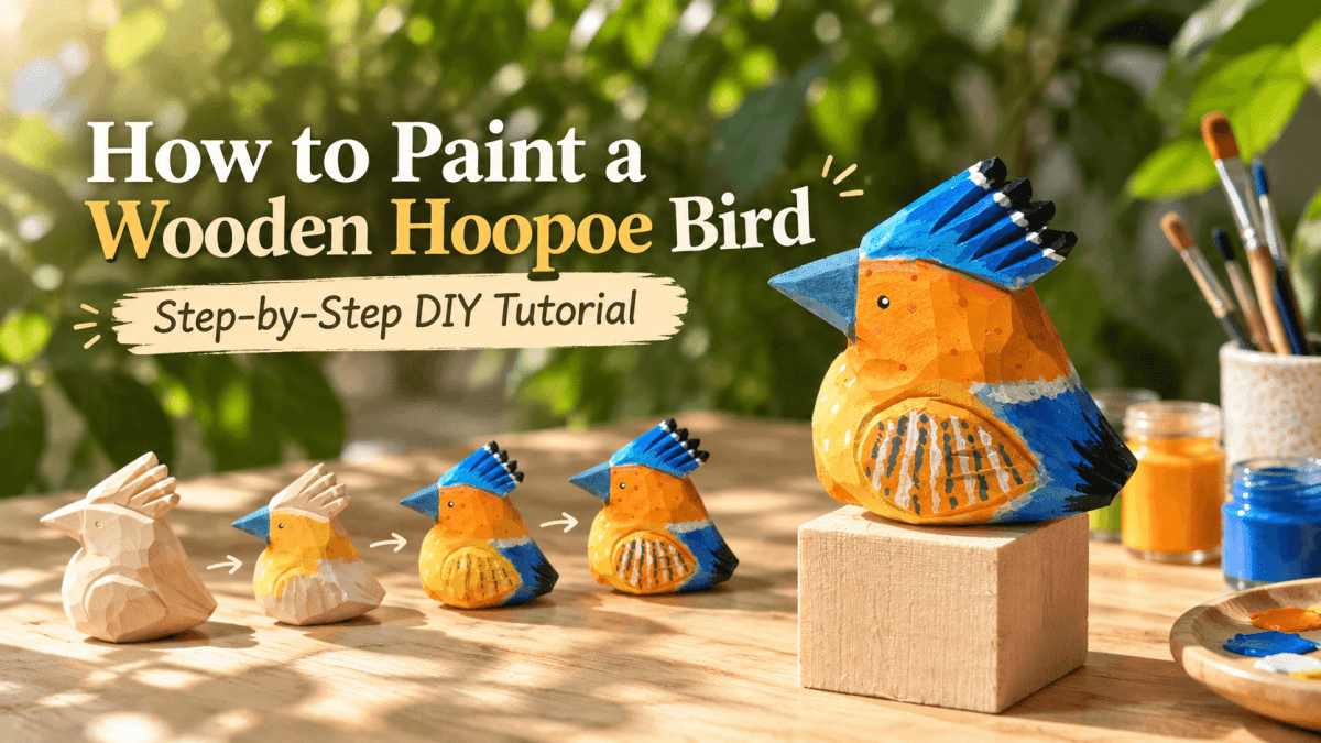 How to Paint a Wooden Hoopoe Bird: Step-by-Step DIY Tutorial - FunAcrylic