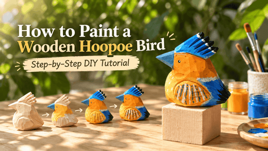 How to Paint a Wooden Hoopoe Bird: Step-by-Step DIY Tutorial - FunAcrylic