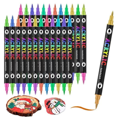 Dual Tip Acrylic Paint Pen Marker - 24/48/72 Colors - FunAcrylic