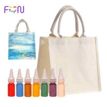 Eco - Friendly Lacquer Dye Canvas Tote Bag Set - FunAcrylic