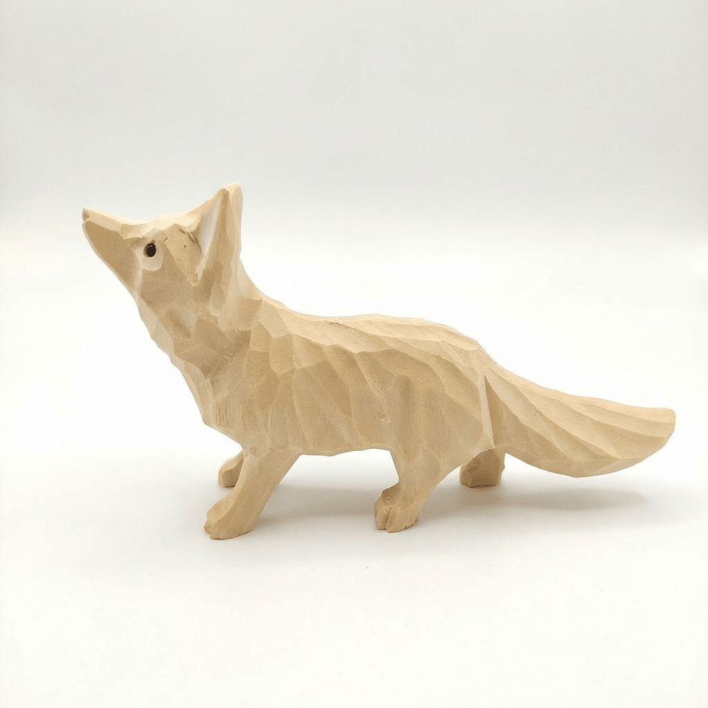 DIY Hand - Carved Wooden Fox Kit | Paint Your Own Sculpture - FunAcrylic