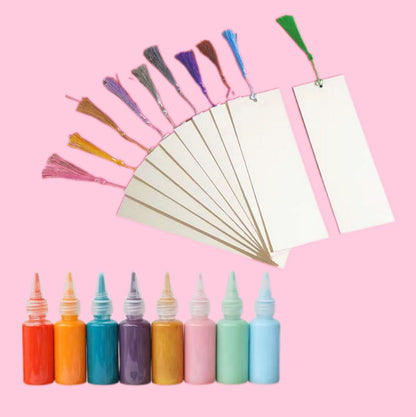 Eco-Friendly Lacquer Bookmark Set with 8 Colors