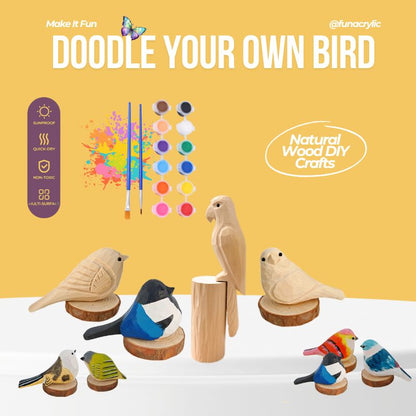 Fun Wooden Bird & Marker Craft Kit 🦜