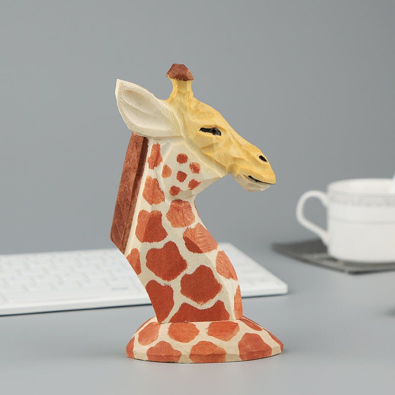 Giraffe wood glasses holder as creative desk accessories