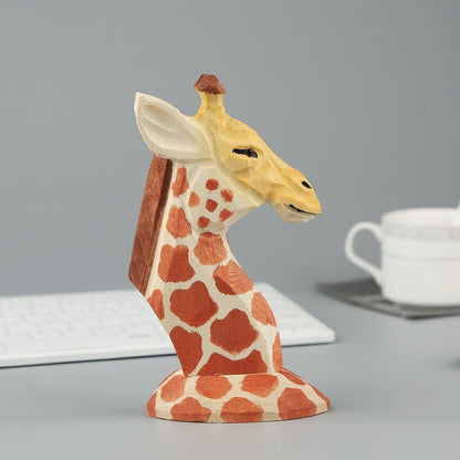 Giraffe wood glasses holder as creative desk accessories