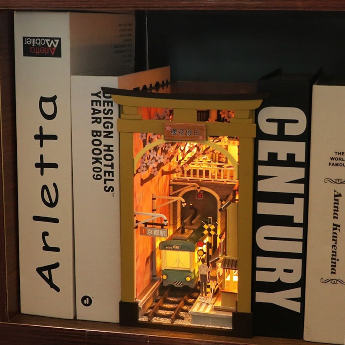 🏠Japanese Sakura Holiday Book Nook Miniature DIY Kit - FunAcrylic