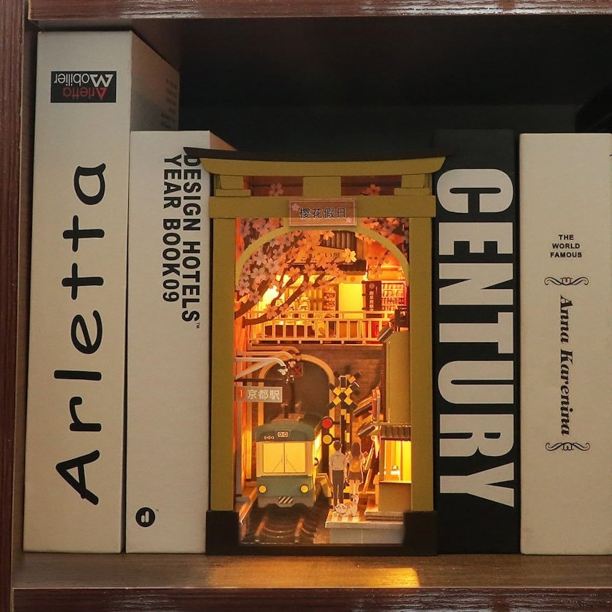 🏠Japanese Sakura Holiday Book Nook Miniature DIY Kit - FunAcrylic