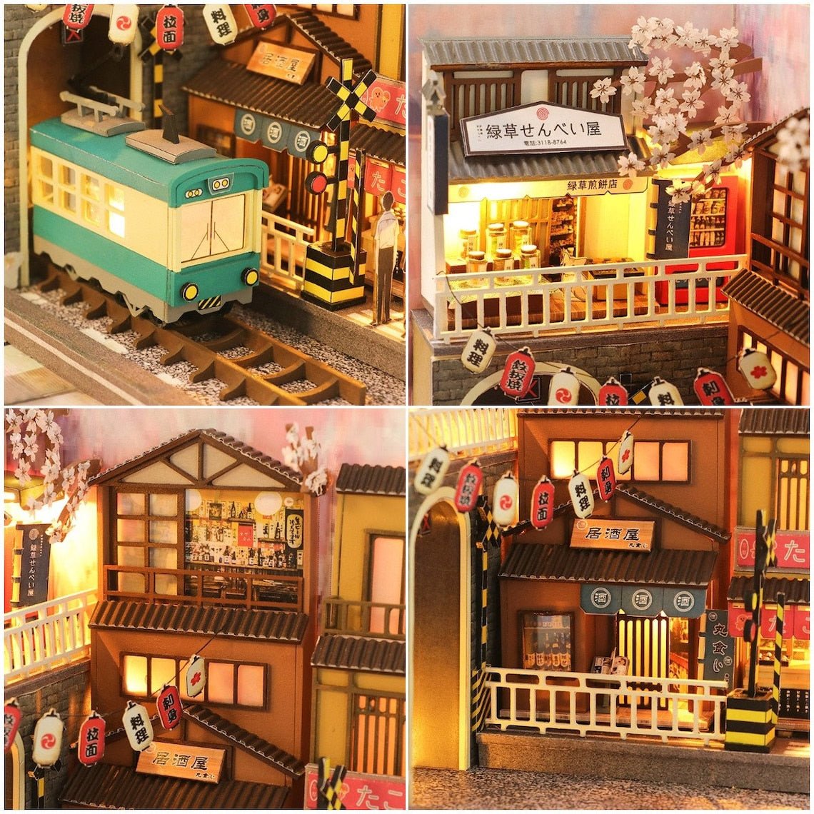 🏠Japanese Sakura Holiday Book Nook Miniature DIY Kit - FunAcrylic