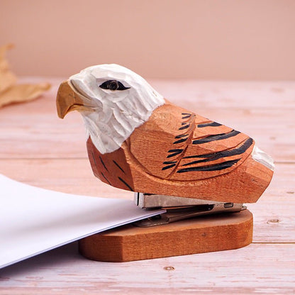 Hand - Carved Wooden Animal Stapler | Creative Desktop Companion - FunAcrylic