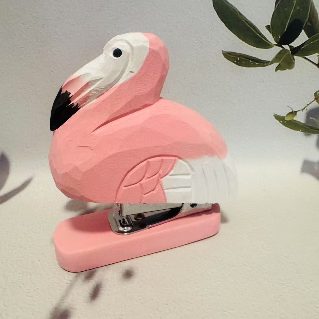 Hand - Carved Wooden Animal Stapler | Creative Desktop Companion - FunAcrylic