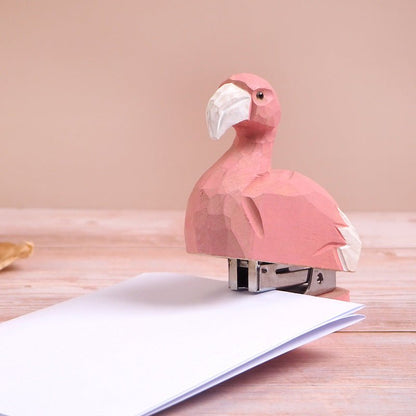 Hand - Carved Wooden Animal Stapler | Creative Desktop Companion - FunAcrylic