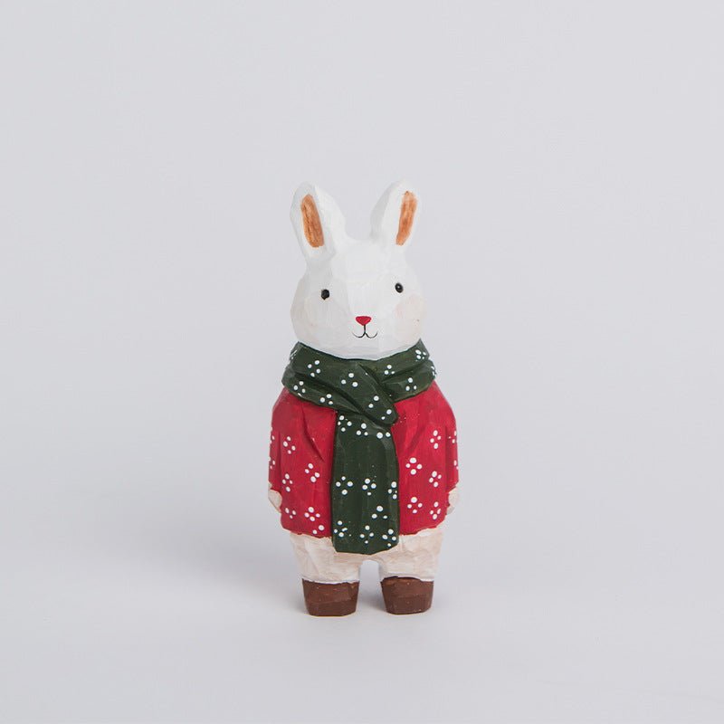 Hand - Carved Wooden Easter Rabbit | Whimsical Desk Decor - FunAcrylic