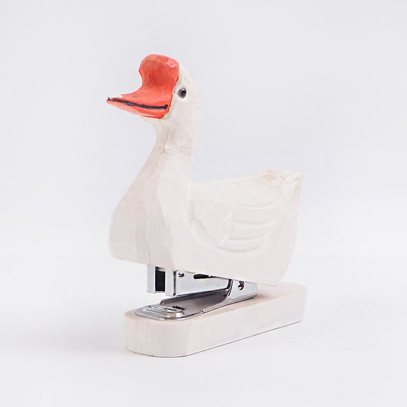 Hand - Carved Wooden Animal Stapler | Creative Desktop Companion - FunAcrylic