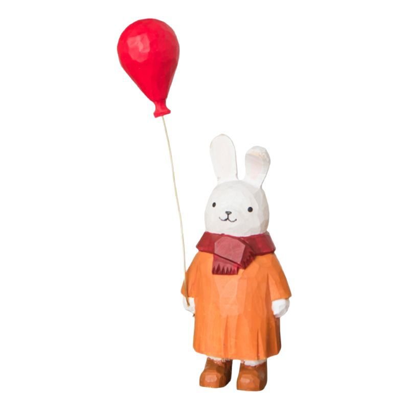Hand - Carved Wooden Balloon Rabbit | Whimsical Desk Decor - FunAcrylic