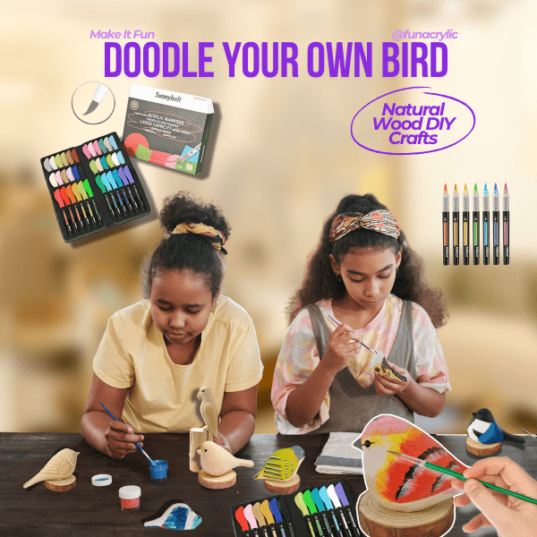 Fun DIY Wooden Bird Kit 🦜 - Bundle of 4 - FunAcrylic