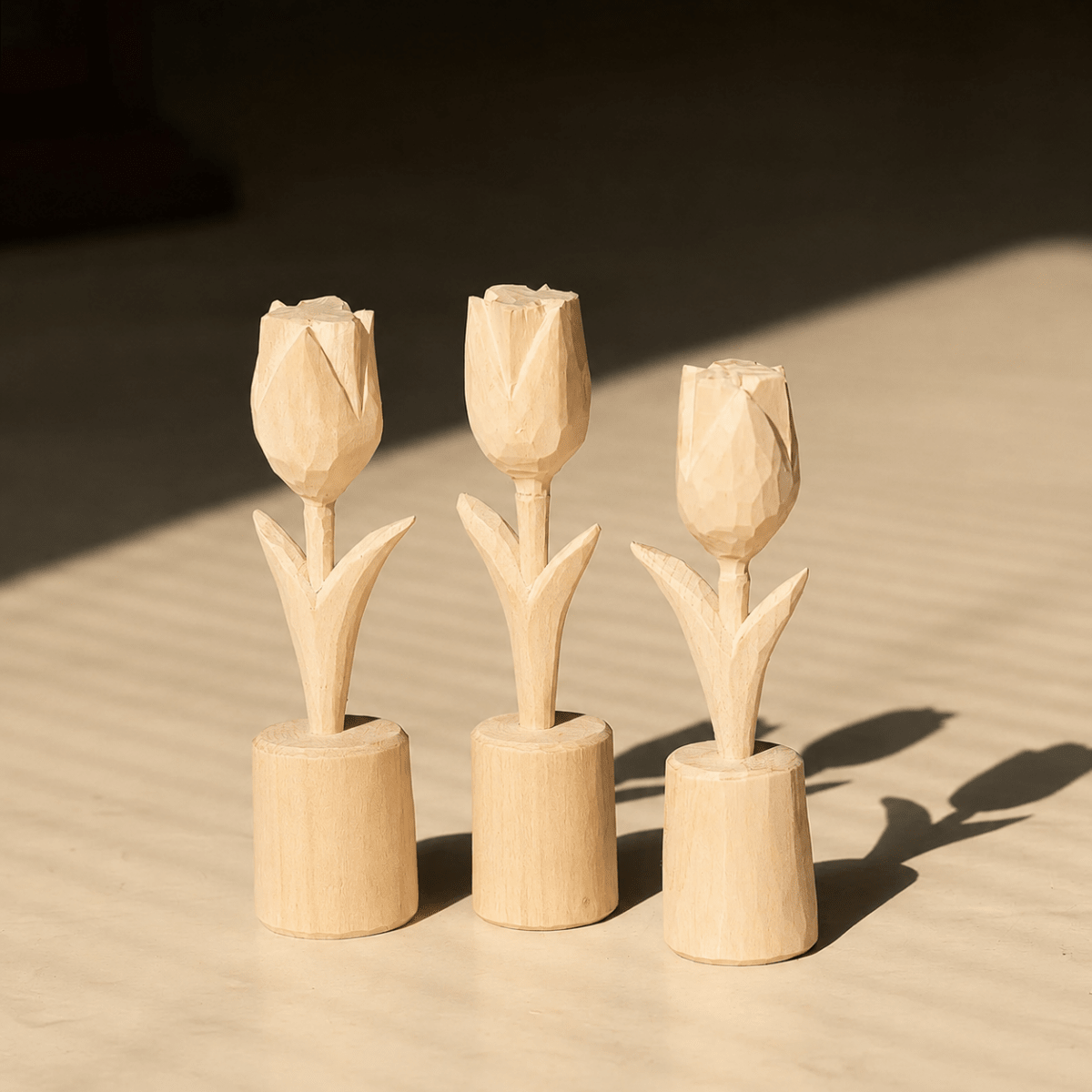 DIY Hand-Carved Wooden Tulip Figurine | Paint Your Own Spring Flower - FunAcrylic