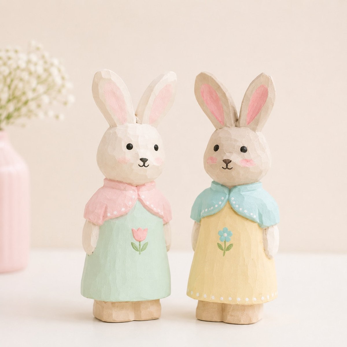 DIY Wooden Bunny Craft Kit | Paint Your Own Easter Rabbit Figurine - FunAcrylic