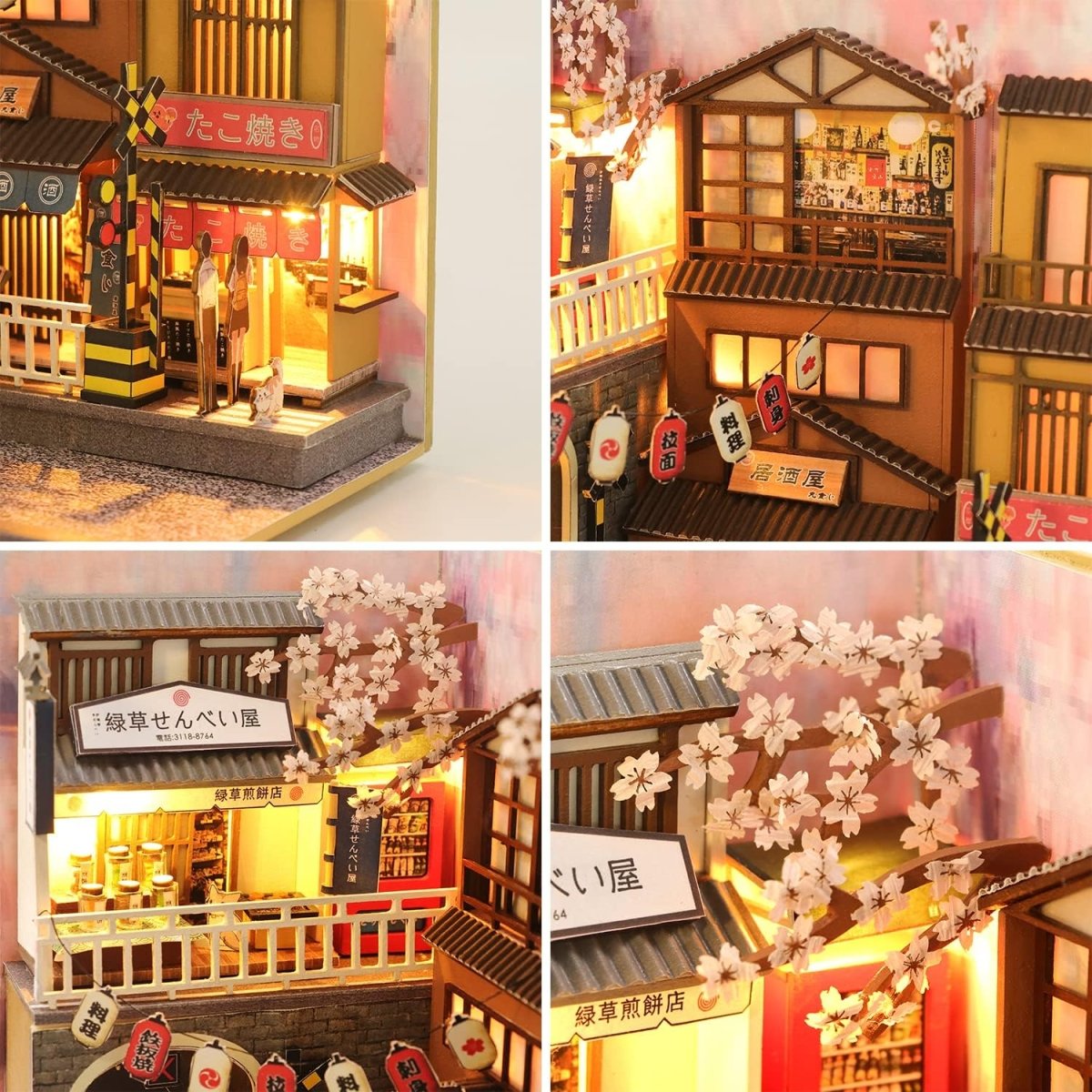 🏠Japanese Sakura Holiday Book Nook Miniature DIY Kit - FunAcrylic