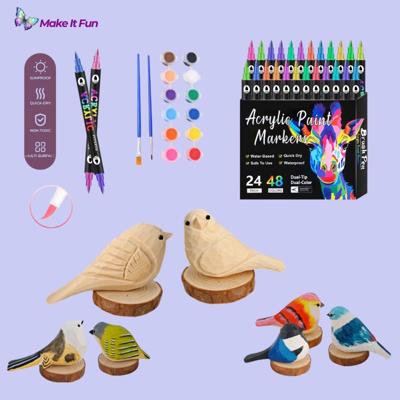 Fun Wooden Bird & Marker DIY Kit 🦜