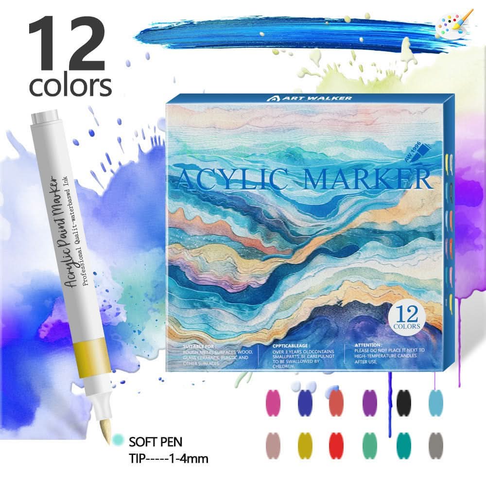 Acrylic Markers| Soft Tip| 12/24/48/60/80 Colors - FunAcrylic