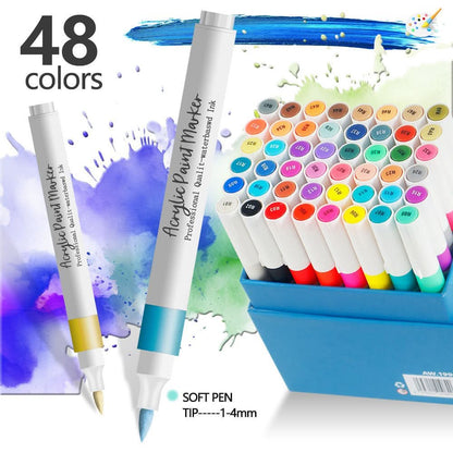Acrylic Markers| Soft Tip| 12/24/48/60/80 Colors - FunAcrylic
