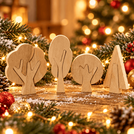 Unfinished Wooden Trees for Crafts | DIY Paintable Wood Forest - FunAcrylic