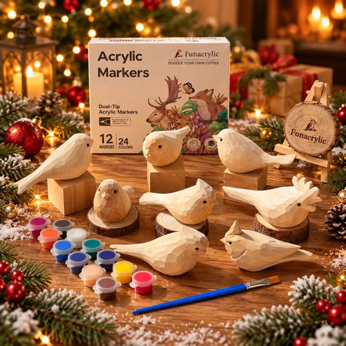 Wooden Bird & Marker Craft Kit 🦜 - FunAcrylic