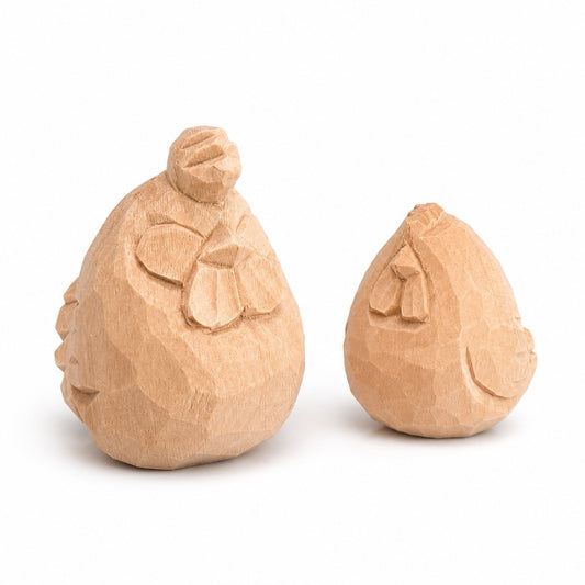 Hand-Carved Rooster & Hen Craft Set