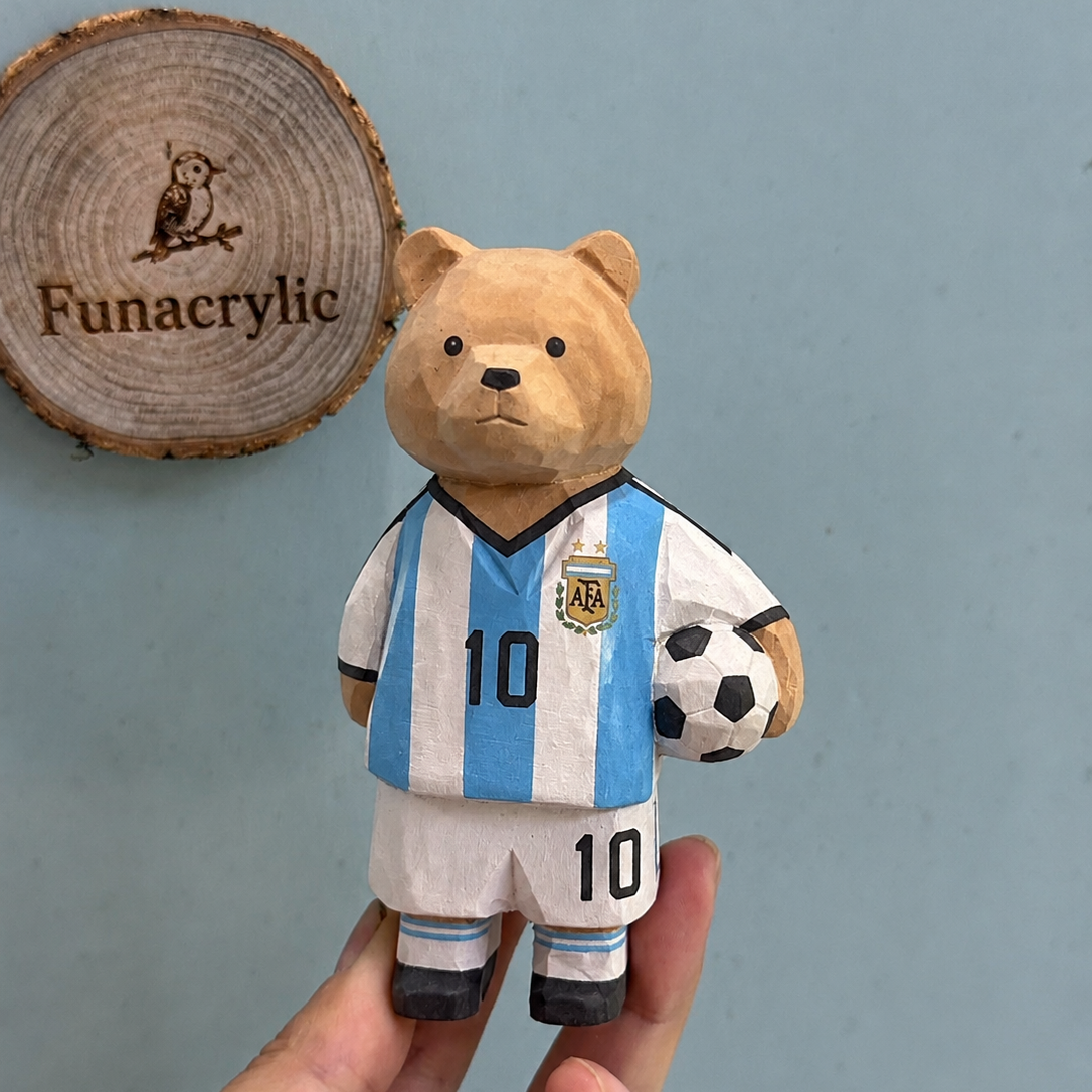 DIY Paintable 3D Wooden Soccer Bear