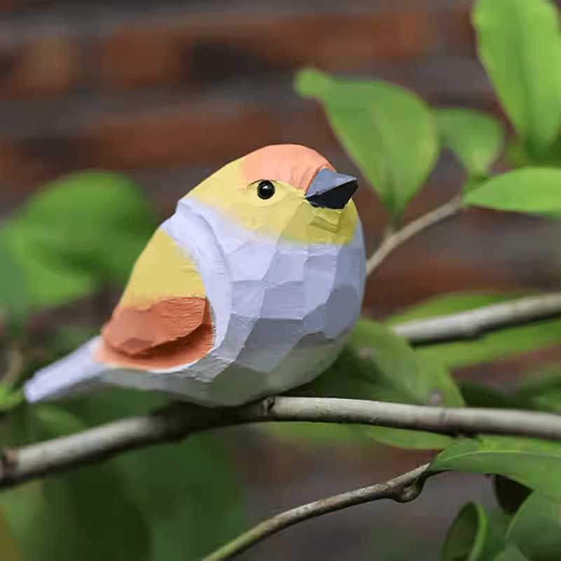 Hand - Painted Pink Sparrow Figurine - FunAcrylic