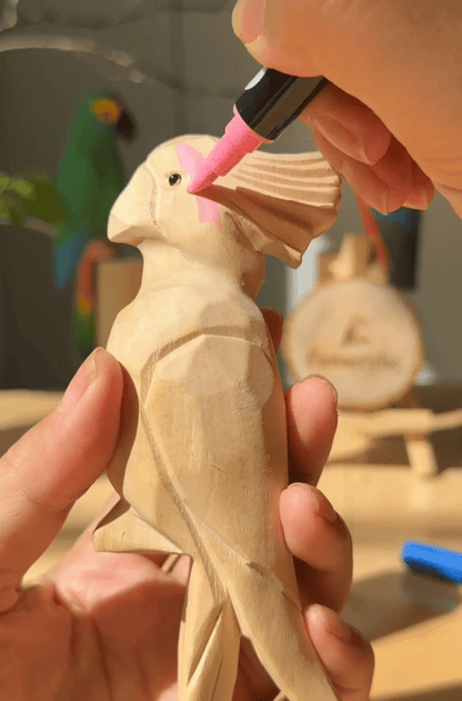 Colorful FUNACRYLIC wooden parrot painting ideas 