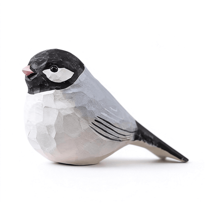 Handcrafted decorative wooden-swallow-figurine with a sleek design in gray and black colors