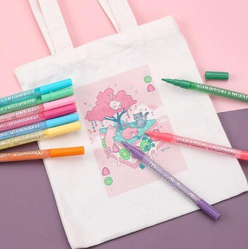 A colorful illustration featuring adorable animals and vibrant hard-tip acrylic markers for DIY projects.
