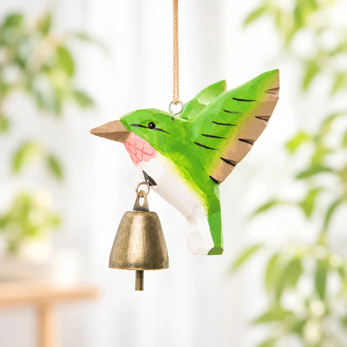 Wooden Hummingbird Bell Ornaments | Hanging Bird Decor - FunAcrylic