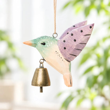 Wooden Hummingbird Bell Ornaments | Hanging Bird Decor - FunAcrylic