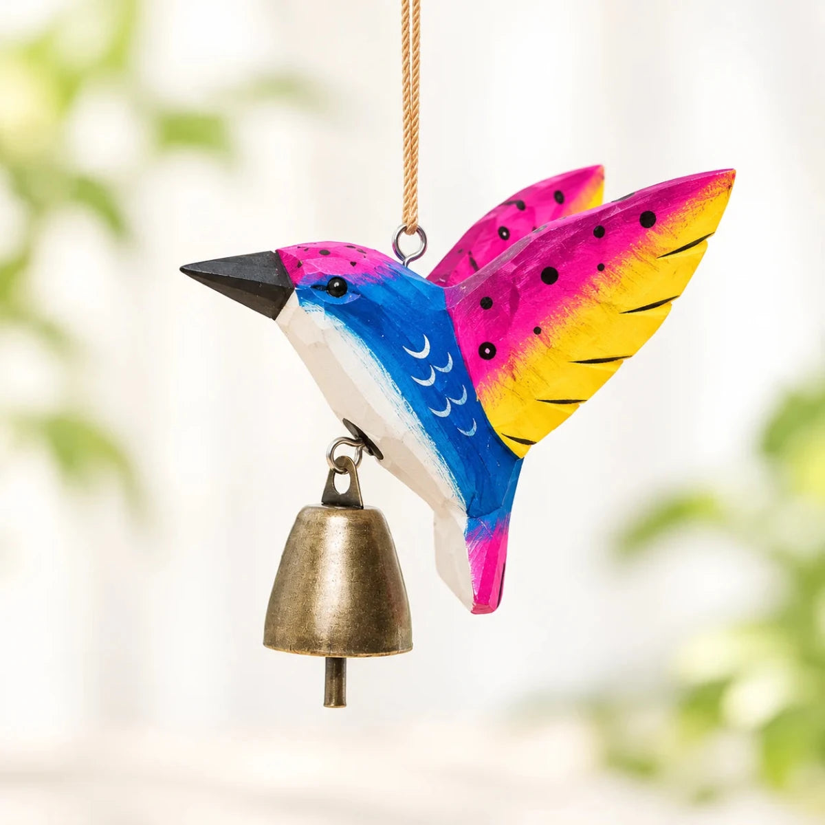 Wooden Hummingbird Bell Ornaments | Hanging Bird Decor - FunAcrylic