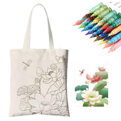 lotus tote bag diy kit